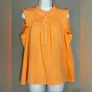 Studio West Women's Gauge Smocked Ruffle Neck Top (297)